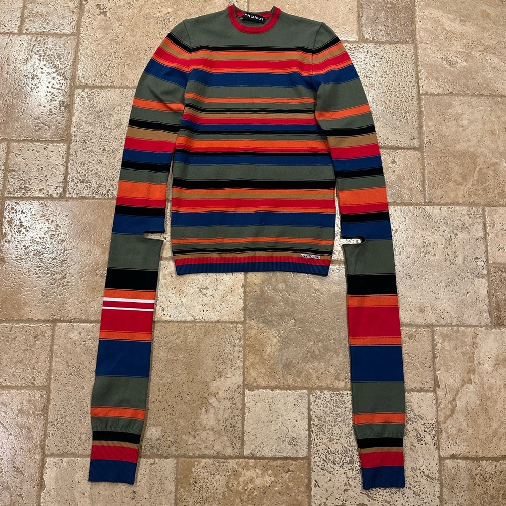 Y/Project Retro Rainbow Maxi Sleeve Sweater